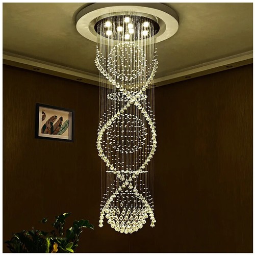 Long crystal globe chandelier - long,